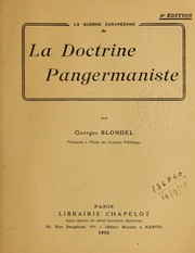 Cover of: La guerre européenne et la doctrine pangermaniste