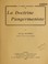 Cover of: La guerre européenne et la doctrine pangermaniste