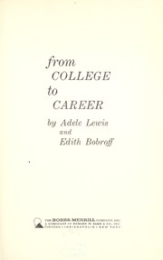 Cover of: From college to career