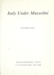 Cover of: Italy under Mussolini