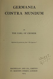 Cover of: Germania contra mundum