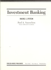 Cover of: Investment Banking by Rachel S. Epstein