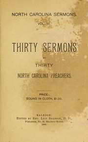 Cover of: Thirty sermons by thirty North Carolina preachers by L. Branson
