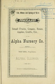 Cover of: Price list of the Alpha Nursery Co