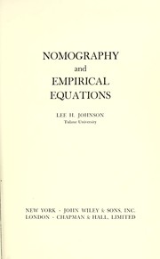 Cover of: Nomography and empirical equations.