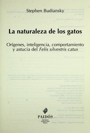 Cover of: La naturaleza de los gatos by Stephen Budiansky