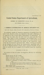 A chemical investigation of American spearmint oil by E. K. Nelson