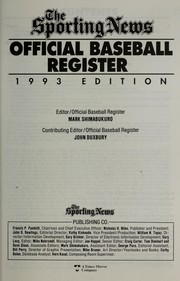 Cover of: Official Baseball Register, 1993
