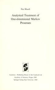 Cover of: Analytical treatment of one-dimensional Markov processes.