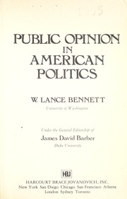 Cover of: Public opinion in American politics