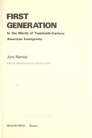 Cover of: First Generation