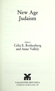 Cover of: New Age Judaism by editors, Celia E. Rothenberg and Anne Vallely.