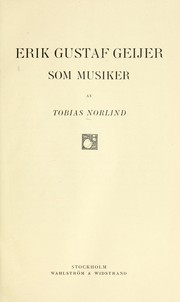 Cover of: Erik Gustaf Geijer som musiker