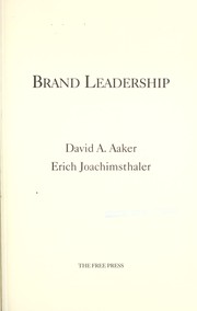 Cover of: Brand leadership by David A. Aaker