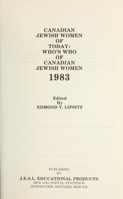 Cover of: Canadian Jewish women of today by edited by Edmond Y. Lipsitz.