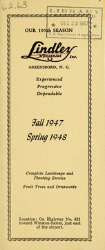Cover of: Fall 1947 spring 1948 by J. Van Lindley Nursery Co. (Pomona, N.C.)