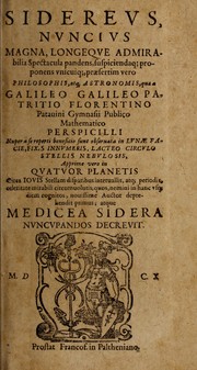 Cover of: Siderevs nvncivs by Galileo Galilei