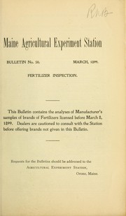 Cover of: Fertilizer inspection by Chas. D. Woods