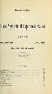 Cover of: Leafhoppers of Maine