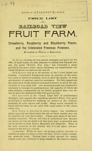 Cover of: Price list of Railroad View Fruit Farm: strawberry, raspberry and blackberry plants, and the celebrated freeman potatoes