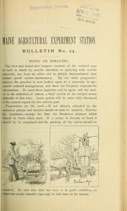 Cover of: Notes on spraying | W. M. Munson