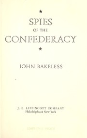 Cover of: Spies of the Confederacy