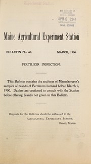 Cover of: Fertilizer inspection by Chas. D. Woods