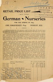 Retail price list of the German Nurseries for the spring of 1894 by German Nurseries (Fairbury, Neb.)