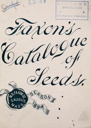 Cover of: Faxon's catalogue of seeds: season 1894