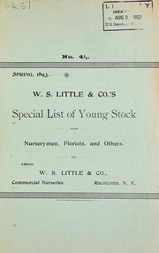 Cover of: W. S. Little & Co.'s special list of young stock for nurserymen, florists and others by Wm. S. Little & Co