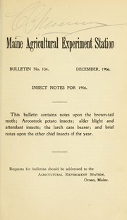 Cover of: Insect notes for 1906