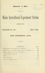 Cover of: Field experiments, 1906-8 by Chas. D. Woods