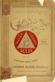 Cover of: Glass' water cleaned seeds grown on Lakeview Seed Farm by Heman Glass (Firm)