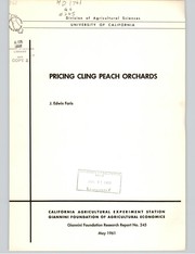 Cover of: Pricing cling peach orchards