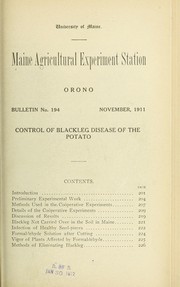 Cover of: Control of blackleg disease of the potato