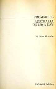 Cover of: Frommer's Australia on $30 a Day/1988-89 Edition (Frommer's Budget Travel Guide)