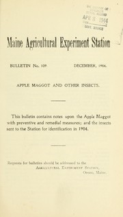 Cover of: The apple maggot (Rhagoletis pomonella)
