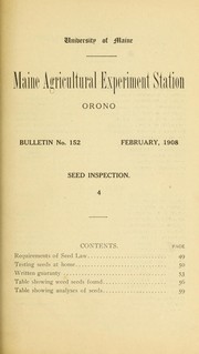Cover of: Seed inspection