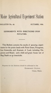 Cover of: Experiments with insecticides upon potatoes / [Chas. D. Woods]