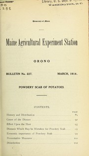 Cover of: Powdery scab of potatoes by W. J. Morse