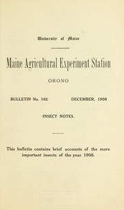 Cover of: Insect notes