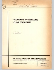 Cover of: Economics of replacing cling peach trees by J. Edwin Faris