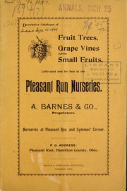 Cover of: Descriptive catalogue of fruit trees, grape vines and small fruits | Pleasant Run Nurseries