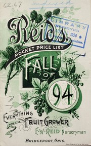 Cover of: Reid's pocket price list fall of 1894: everything for the fruit grower