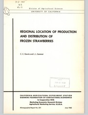 Cover of: Regional location of production and distribution of frozen strawberries