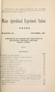 Cover of: Abstracts of papers not included in bulletins, finances, meteorology, index