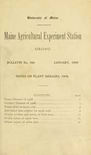 Cover of: Notes on plant diseases, 1908 by W. J. Morse