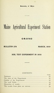 Cover of: Soil test experiments in 1918 by Chas. D. Woods