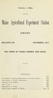 Cover of: The aphid of choke cherry and grain