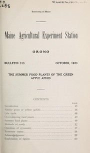 Cover of: The summer food plants of the green apple aphid